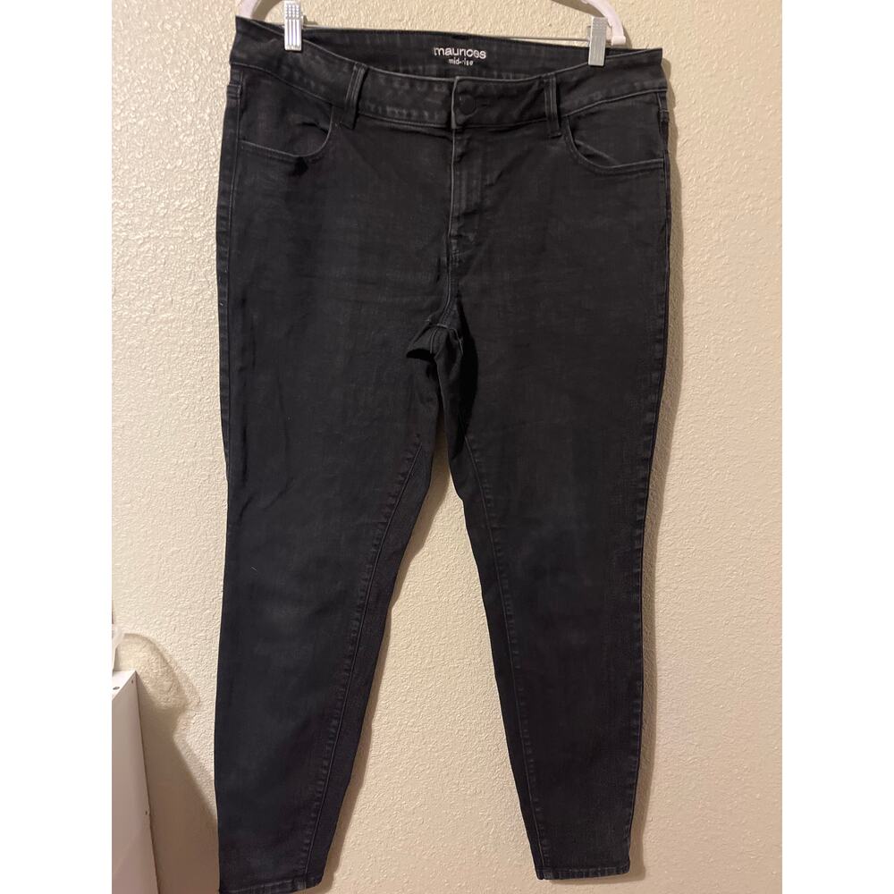 Maurice Mid-Rise Black Jeans - Women's Plus Size 18W